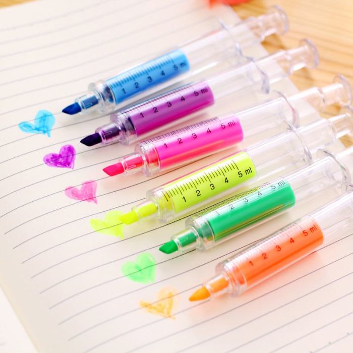 Syringe Highlighters （6 pen per set）