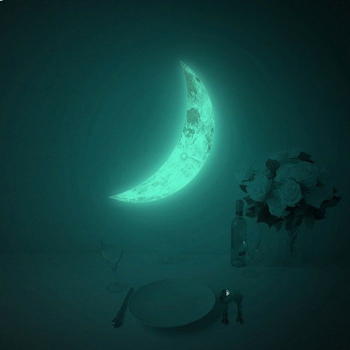 Luna Crescent Glow In The Dark Moon Sticker