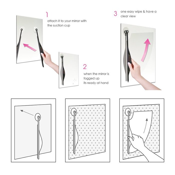 Mirror Clearer Rubber Mirror Cleaner for Bathroom