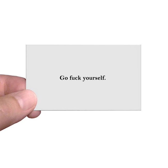 Go Fuck Yourself Calling Cards Personalized Go Fuck Yourself Greeting Cards