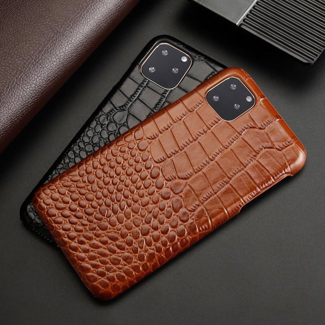 Crocodile Skin iPhone Case iPhone 7 - 12 Pro Max Geniune Leather Phone Case HUAWEI P40 Pro Case