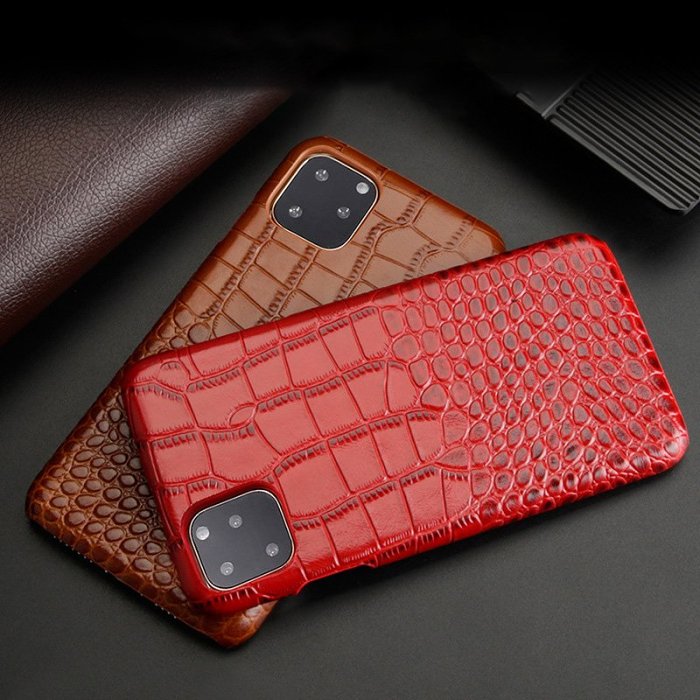 Crocodile Skin iPhone Case iPhone 7 - 12 Pro Max Geniune Leather Phone Case HUAWEI P40 Pro Case