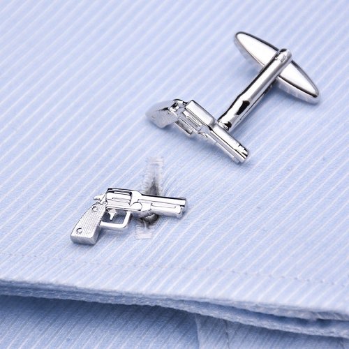 Silver Revolving Pistol Cufflinks