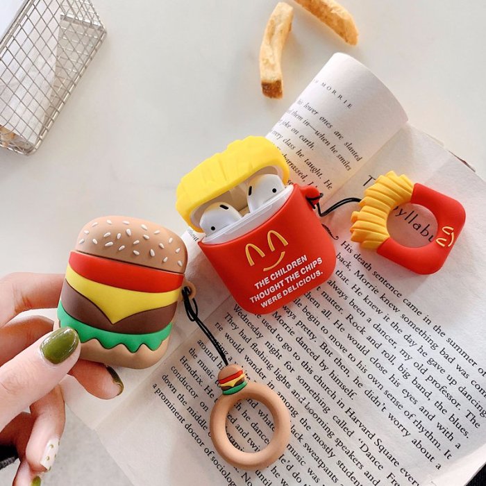 Hamburger & French Fries AirPods Case For Apple Airpods 1 2 Pro Gift for Women Girls