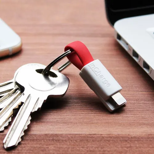 The World's Smallest Keyring Cable for iPhone Android Type-C Tiny Cable Keychain Gifts for Father