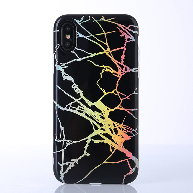 Laser Gold and Black Marble iPhone Case