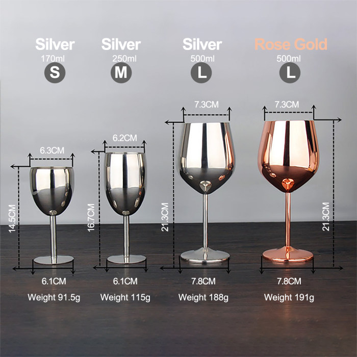 Stainless Steel Wine Glass Goblet Unbreakable Glasses Best Gift Idea