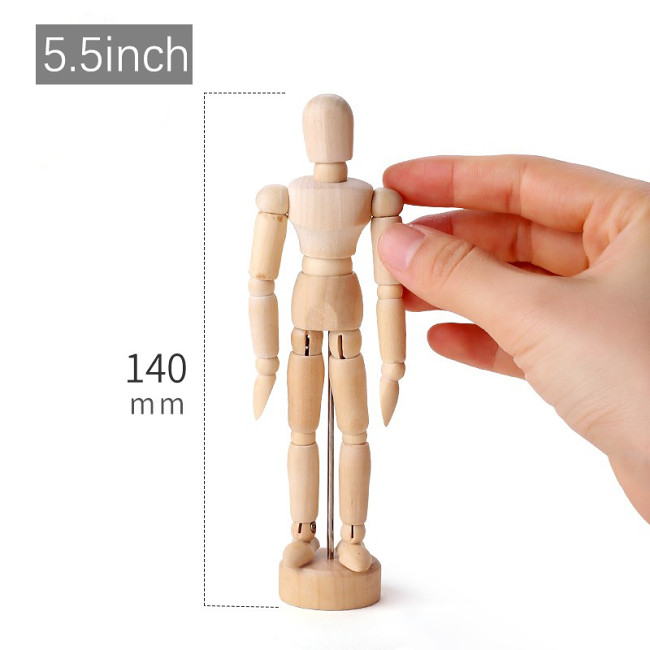 Wooden Human Mannequin Artist Human Figure Wooden Model Poseable Life Size