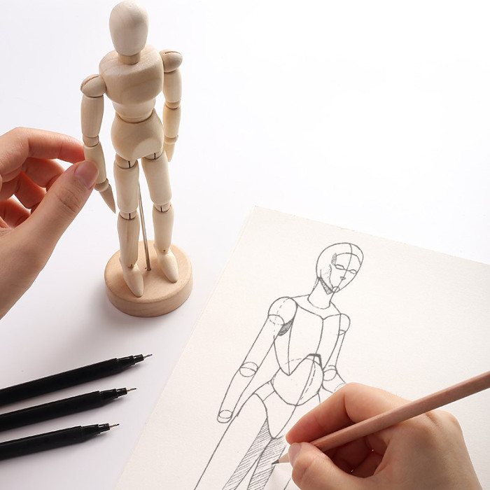 Wooden Human Mannequin Artist Human Figure Wooden Model Poseable Life Size