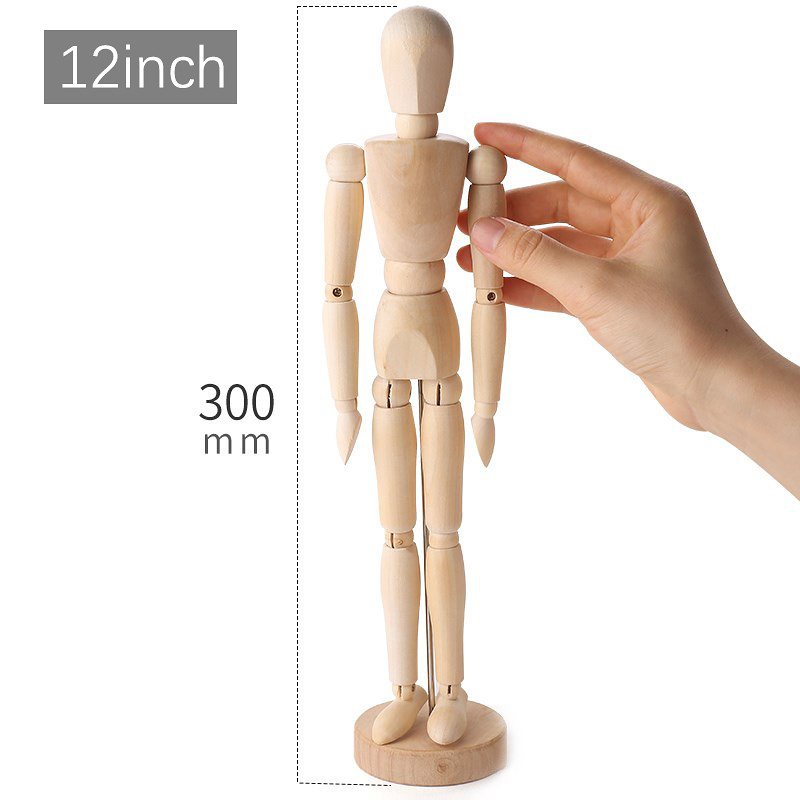 Wooden Human Mannequin Artist Human Figure Wooden Model Poseable Life Size