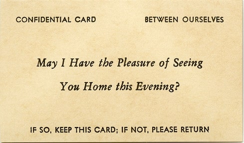 What is Acquaintance / Escort / Calling Cards