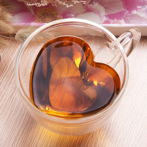 Heart Shaped Glass Cup Mug for Tea Coffee Wedding Gifts Free Shipping