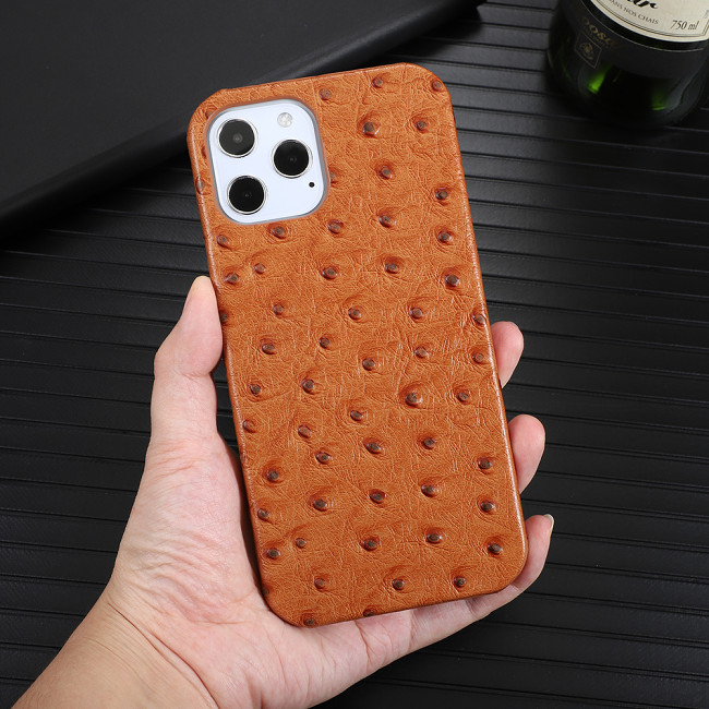 Ostrich Skin Apple iPhone 12 Case for iPhone 11 HUAWEI P40 Genuine Leather Case