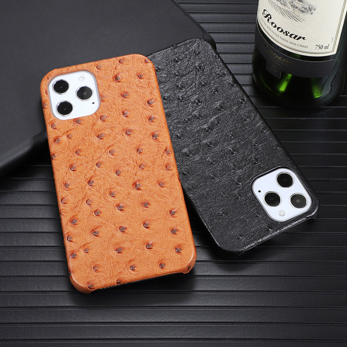 Ostrich Skin Apple iPhone 12 Case for iPhone 11 HUAWEI P40 Genuine Leather Case