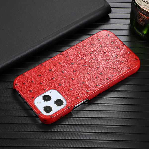 Ostrich Skin Apple iPhone 12 Case for iPhone 11 HUAWEI P40 Genuine Leather Case
