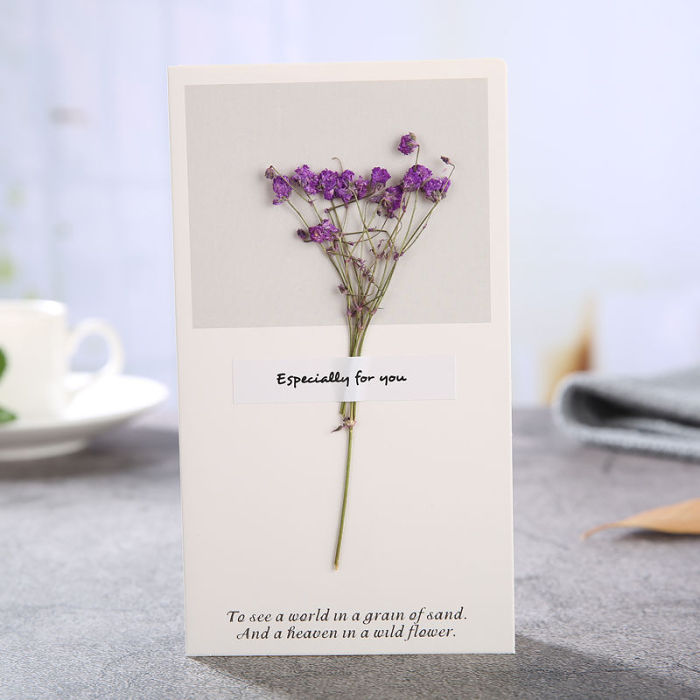 Dry Flower Greeting Cards Personalized Custom Greeting Cards可定制幹花賀卡말린 꽃 인사말 카드乾燥した花のグリーティングカードTarjeta de felicitación de flores secas