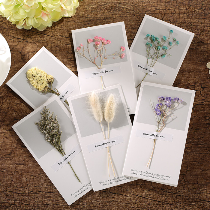 Dry Flower Greeting Cards Personalized Custom Greeting Cards可定制幹花賀卡말린 꽃 인사말 카드乾燥した花のグリーティングカードTarjeta de felicitación de flores secas