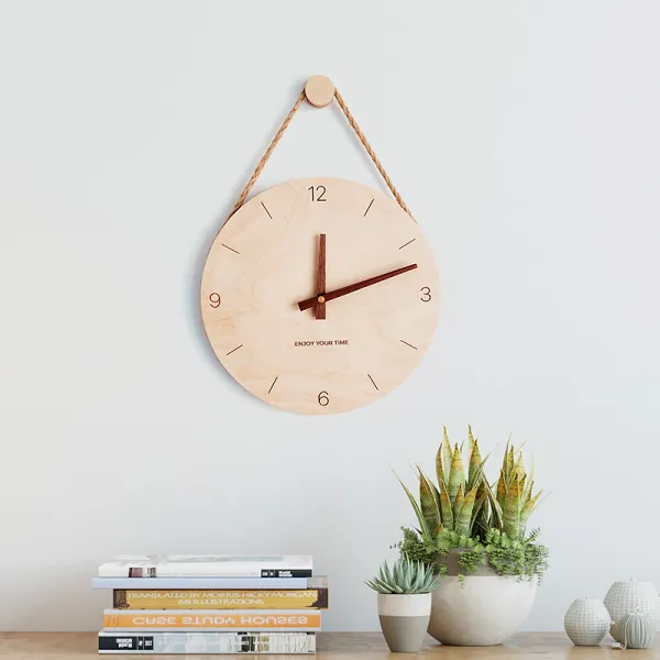 Customizable Minimalist Style Wall Clock Wood Personalized Gifts