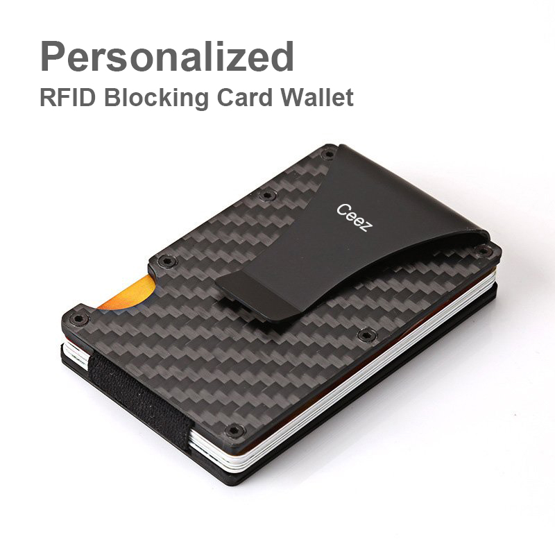 Personalized Carbon Fiber RFID Blocking Card Wallet Custom Gifts ...