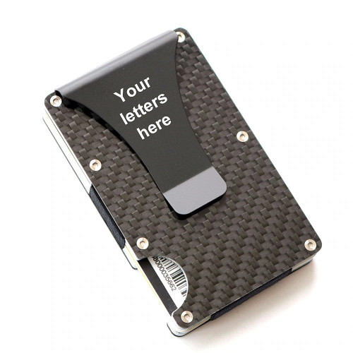 Personalized Carbon Fiber RFID Blocking Card Wallet Custom Gifts Wedding Gifts For Groom