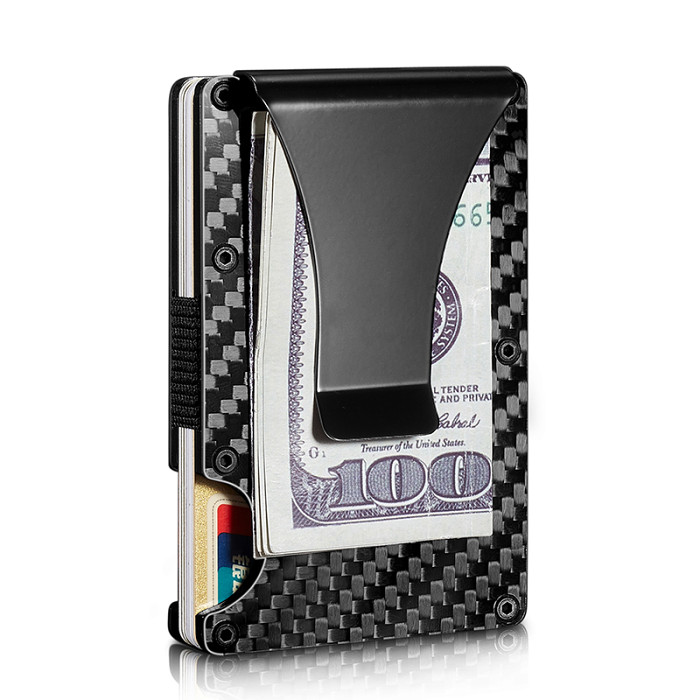 Personalized Carbon Fiber RFID Blocking Card Wallet Custom Gifts Wedding Gifts For Groom