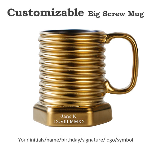 Big Screw Mug Coffee Tea Mug Personalized Mug Cup Wedding gifts for Him Men