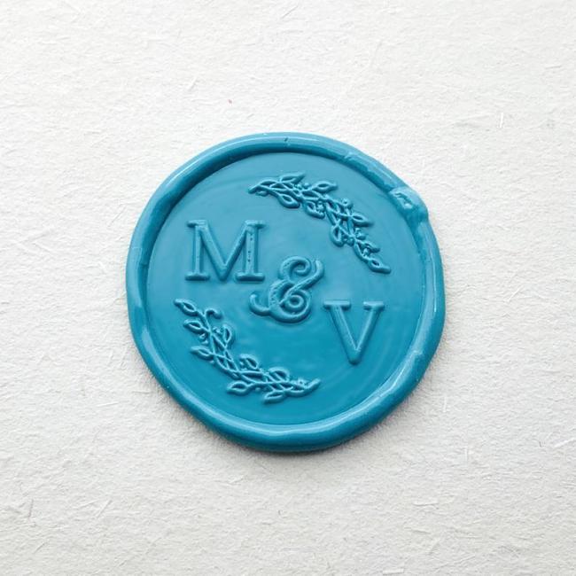 Custom Rosemary Leaves Initials Sealing Wax Stamp - Personalized Wedding Invitation Wax Seal Stamp - Custom Wedding Stamp - Wedding Stamp