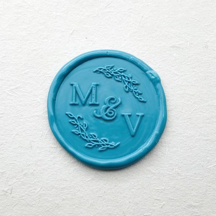 Custom Rosemary Leaves Initials Sealing Wax Stamp - Personalized Wedding Invitation Wax Seal Stamp - Custom Wedding Stamp - Wedding Stamp