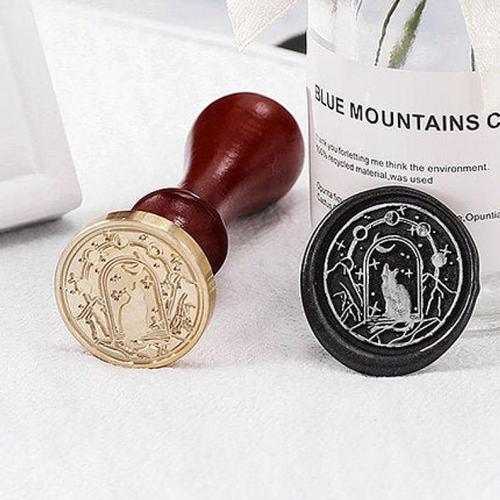 Wedding Gifts Night Cat Wax Seal Stamp Kit Personalized Gift
