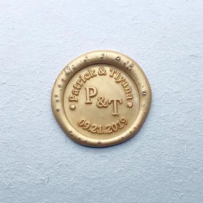 Personalized Wedding Invitation Wax Seal Stamp Kit - Custom Name Date Wax Seal Stamp - Initials Invitation Sealing Wax Stamp - Wedding Stamp
