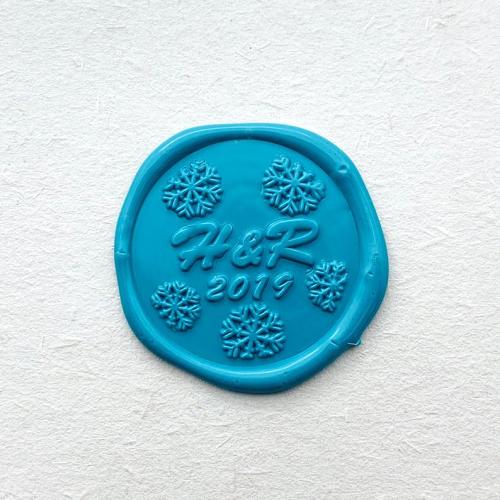 Personlized Christmas Initials Wax Seal Stamp - Custom Xmas Initial Sealing Wax Stamp Kit - Snowflak Wax Seal Stamp