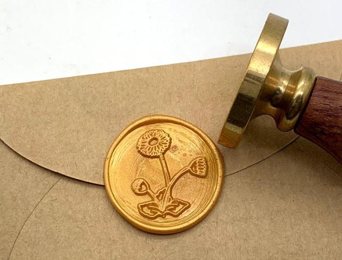 Sunflower Wax Seal Stamp Kit - Flower Wax Stamp - Sunflower Sealing Wax Stamp - Envelope Wax Stamp