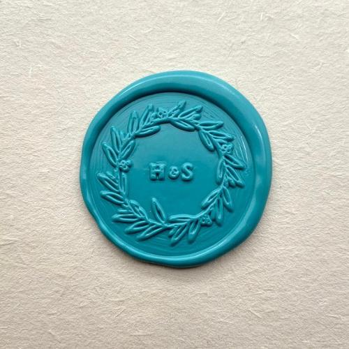 Personalized Leaves Wreath Initials Wax Seal Stamp - Custom Wedding Sealing Wax Stamp - Invitation Wax Stamp - Wax Seal Kit - Wax Stamp