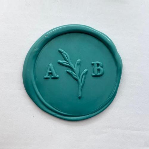 Personalized Leaves Initials Wax Seal Stamp Kit - Custom Wedding Wax Stamp