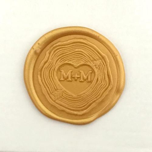 Tree Ring Heart Initials Wax Seal Stamp Personalized Wedding Invitation Seal Wax Stamp