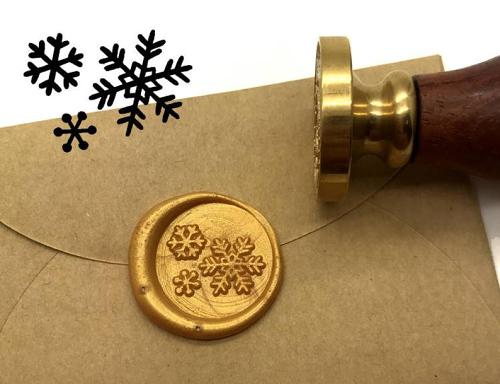 Snowflake Wax Seal Stamp Kit Wedding Invitation Sealing Wax Stamp Kits Custom Wax Seal Paper Wooden Gift Box