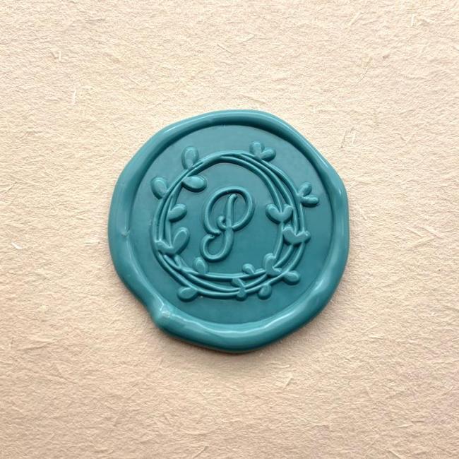 Custom Intial with Leaves Wax Seal Stamp - Personalized Wax Stamp Kit - Wedding Wax Seal Stamp - Invite Wax Seals Stamp - Custom Seal Stamp