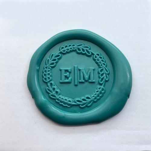 Custom Initial Wax Seal Stamp Kit - Personalized Wedding Invitation Sealing Wax Stamp - Initial with Leaves Wax Seal Stamp - Invite Stamp