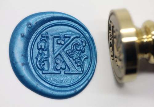 Alphabet  K Wax Seal Stamp,Floral Letter K  Wax Seal Kit