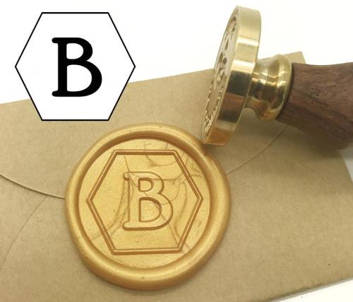 Hexagon Initials Wax Seal Stamp Personalized Monogram Custom wedding seals wedding invitation seal custom wedding stamp