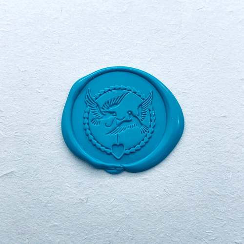 Two birds Wax Seal Stamp Kit - Heart Circle Sealing Wax Stamp - Decorated Wax Stamp
