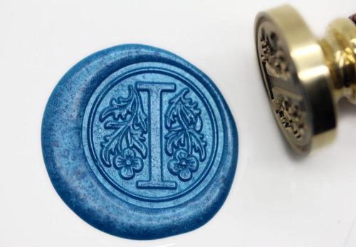 Alphabet Letter   I   Wax Seal Stamp , Sealing wax stamp, wax stamp, sealing stamp Flower Sytle