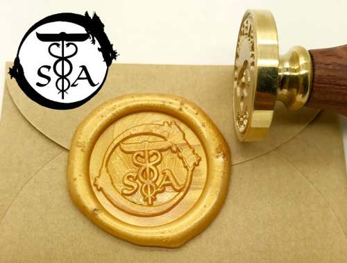 Spirit Snake Scepter Initials Wax Seal Stamp Personalized Monogram Custom wedding seals