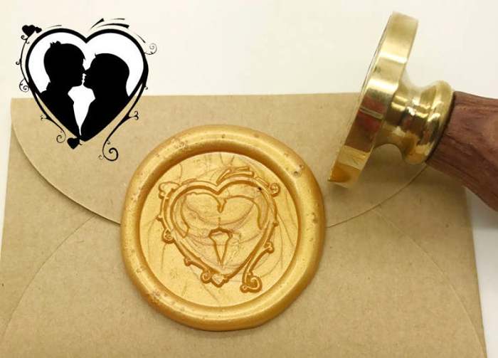 Valentine's Day Invitation Sealing Wax Stamp Kits,Couple Wax Seal Stamp Kit,Weeding Gift idea