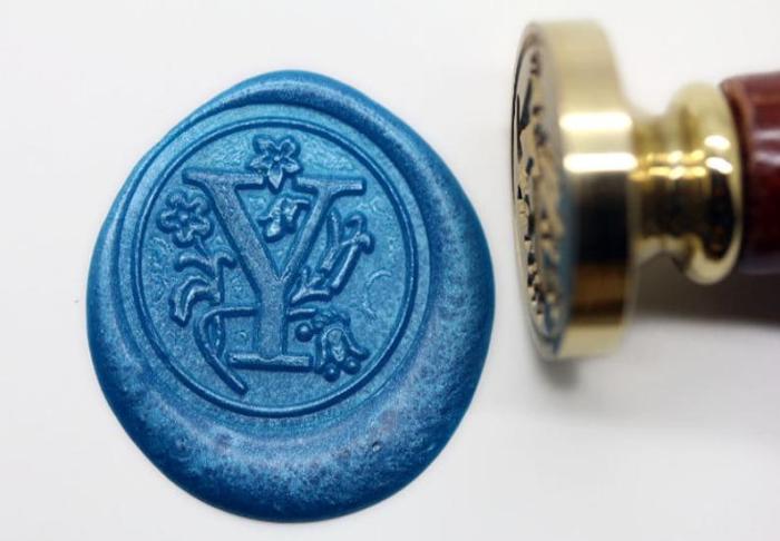 Alphabet Letter   Y   Wax Seal Stamp , Sealing wax stamp, wax stamp, sealing stamp Flower Sytle