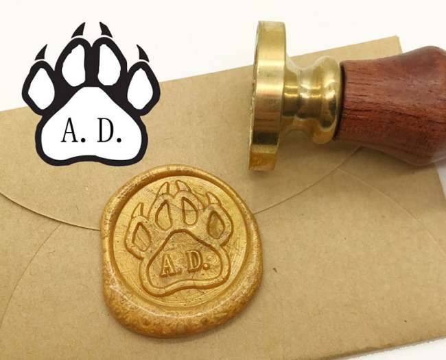 Dog Claw Wax Seals Stamp - Custom initial Wax Sealing Stamp - Package Decoration Wax Seals