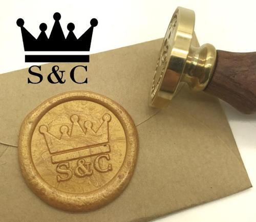 Crown Initials Wax Seal Stamp Personalized Monogram Custom wedding seals wedding invitation seal custom wedding stamp