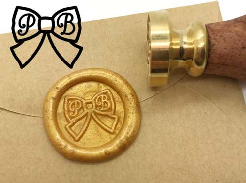 Ribbon Initials Wax Seal Stamp Personalized Monogram Custom wedding seals wedding invitation seal custom wedding stamp