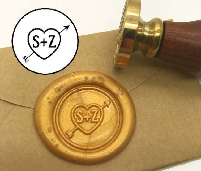 Personalized Heart Initials Wax Seal Stamp Custom Wedding Initials Seals Wedding Invitation Seal Sealing Wax Stamp Customer Order