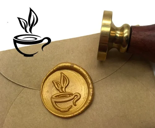Coffee Cup Wax Seal Stamp Kit Wedding Invitation Sealing Wax Stamp Kits Custom Wax Seal